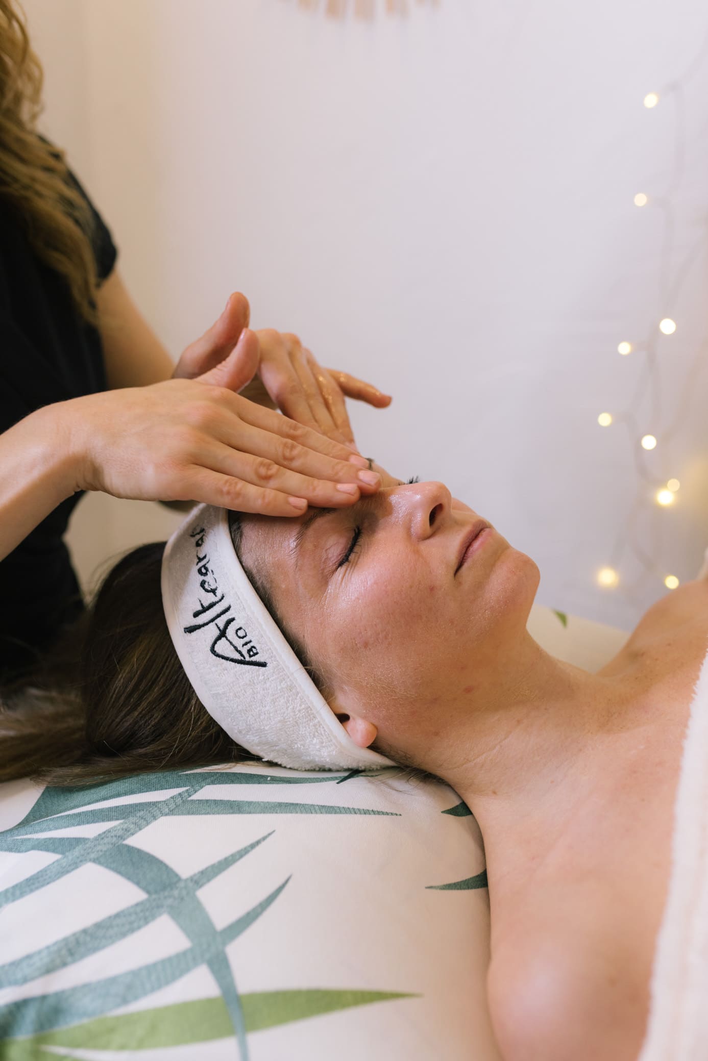 Travail sur le visage en cabine